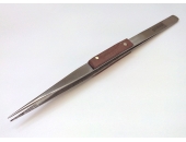 Straight tweezers with grips and serrated jaws, 180mm
