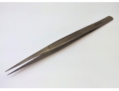 Straight tweezers with serrated jaws, 165mm